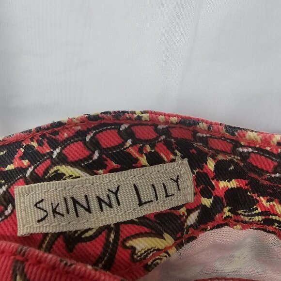 Hot Kiss Skinny Lily Pink Yellow Baroque Leopard Chain Print Jeans Retro Y2K 9 - Picture 12 of 16